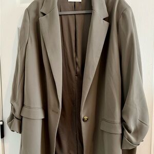 Mango Women's Classic Olive Green Blazer